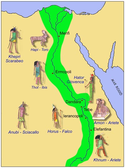 Clicca sulla figura del dio per aprire la scheda